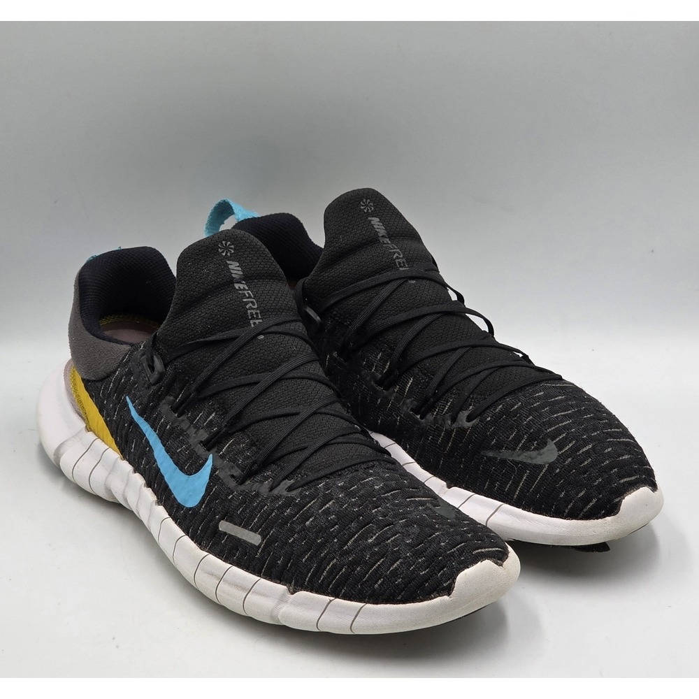 Nike Free Run 5.0 Next Nature Black Blue Yellow Shoes Mens Size 10.5 Running